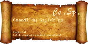 Csanády Szilárd névjegykártya
