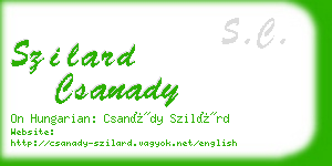 szilard csanady business card